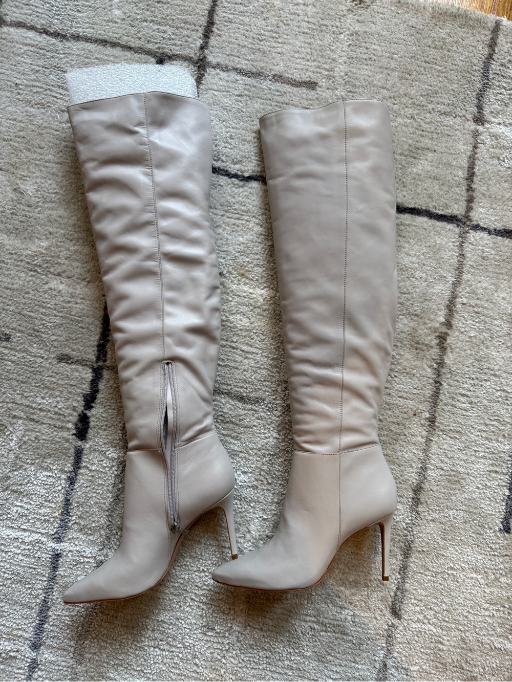 Schutz Mikki Over The Knee Boot in Cold Cream, size 10B